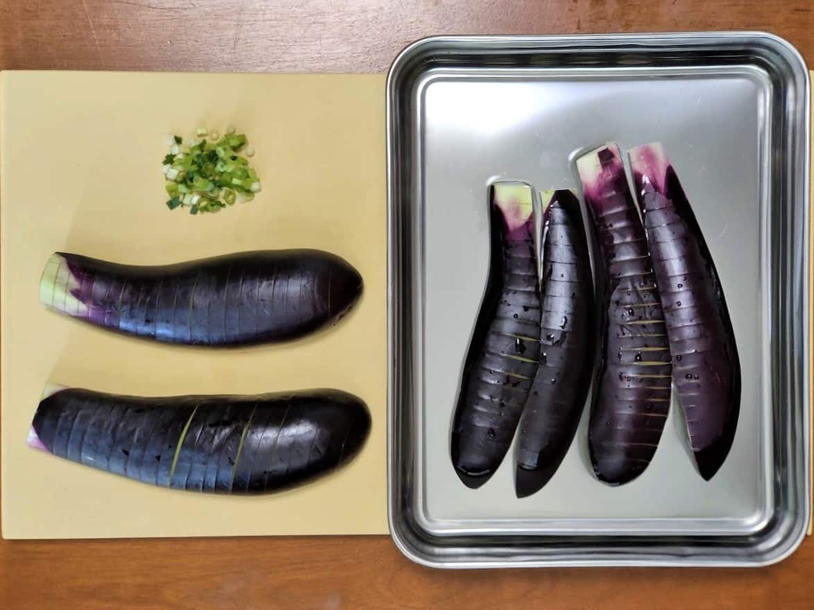 Eggplant Nibitashi (Simmered Eggplant in Seasoned Dashi) Umami Pot