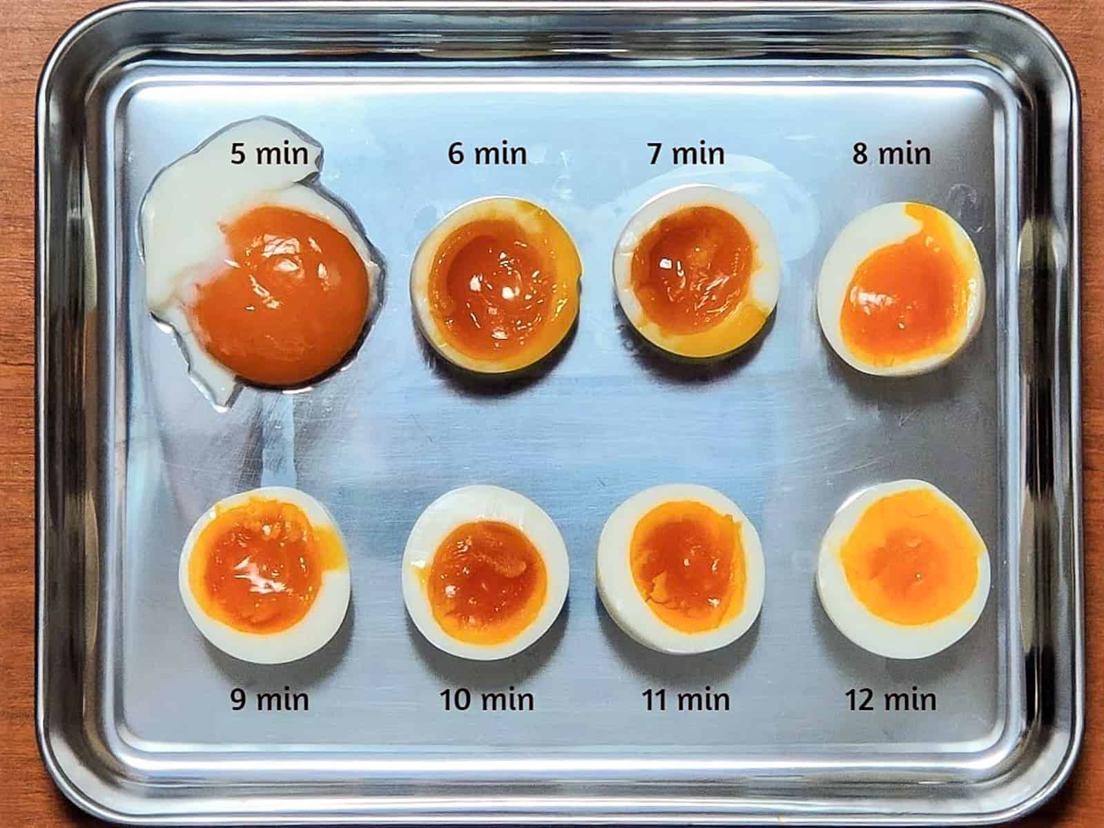 difference by boiling time of eggs