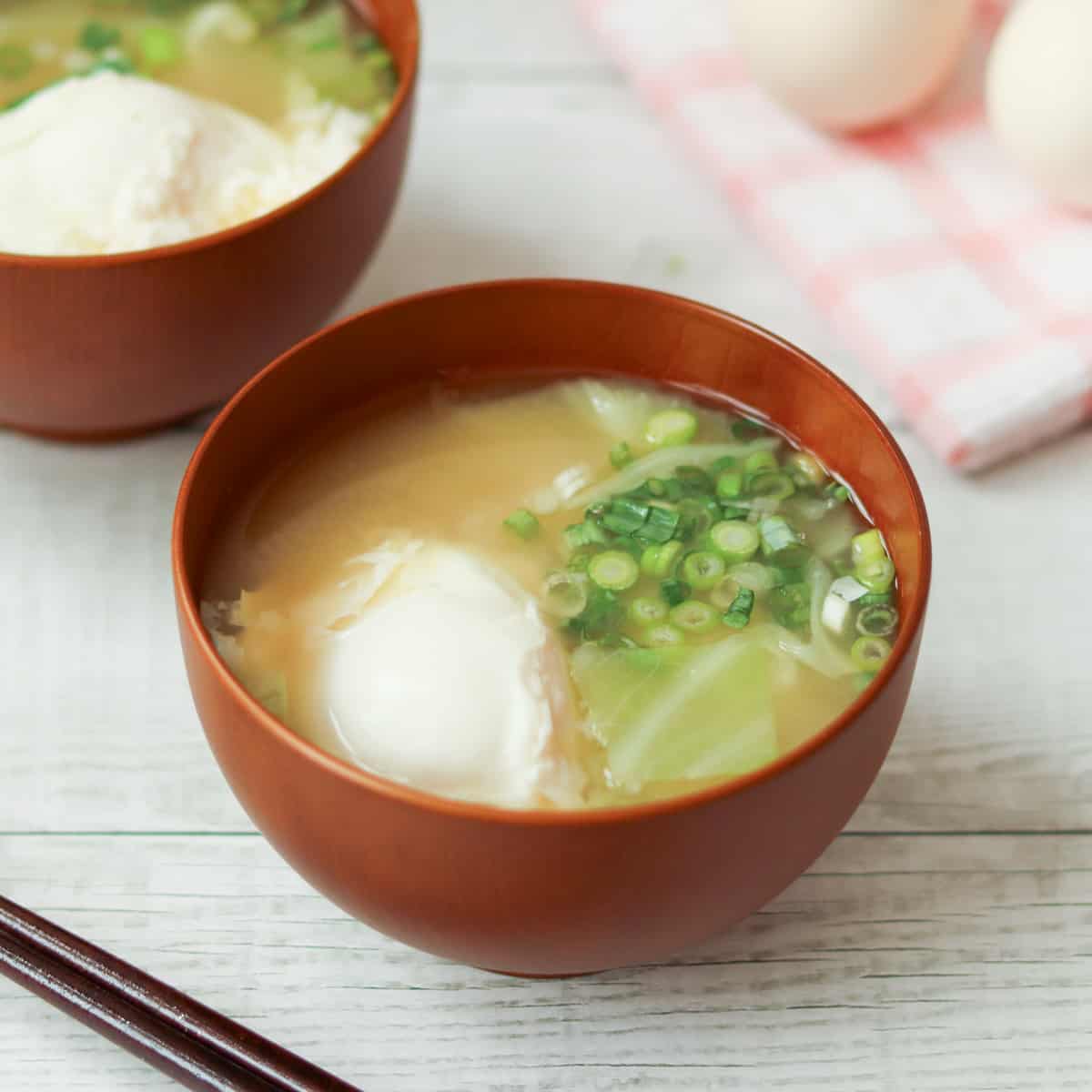 Miso Soup with Otoshi-Tamago (poached egg)