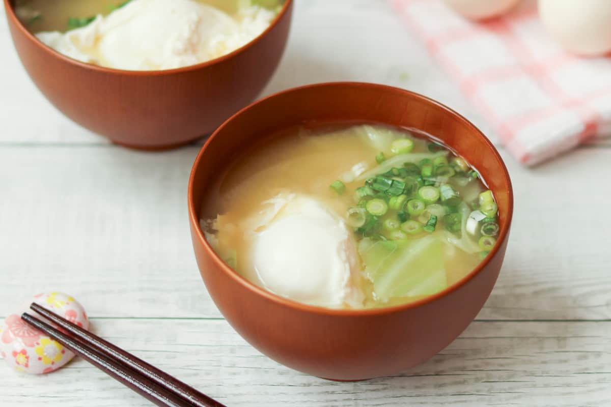 miso soup with otoshi-tamago