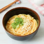 Kamatama Udon (udon noodles mixed with egg and dashi soy sauce)