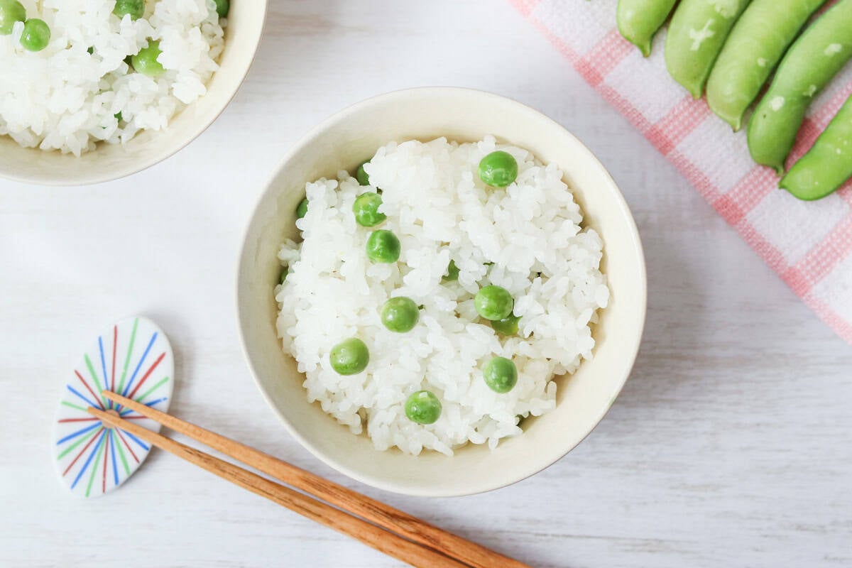 Mame Gohan (Japanese-style green pea rice)