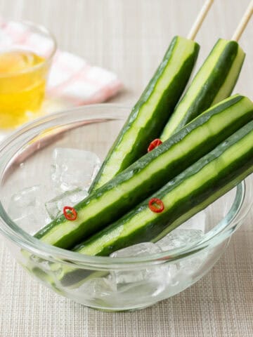 Japanese-Sytle Pickled Whole Cucumbers (Asazuke)