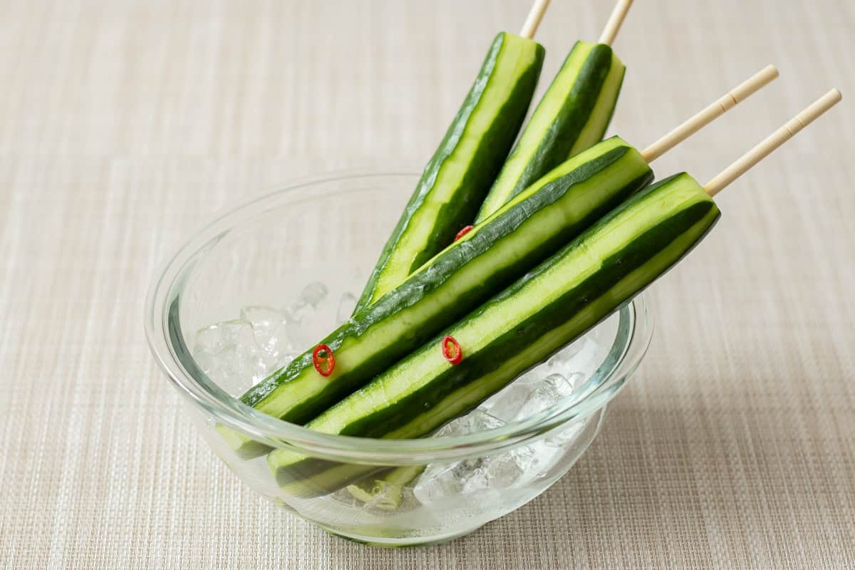 Japanese-Sytle Pickled Whole Cucumbers (Asazuke)