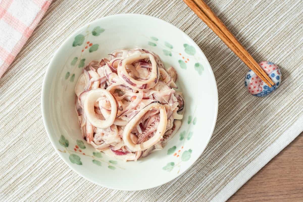 Japanese Squid Salad with Onions