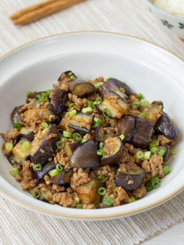 Stir-Fried Japanese Eggplant with Ground Meat