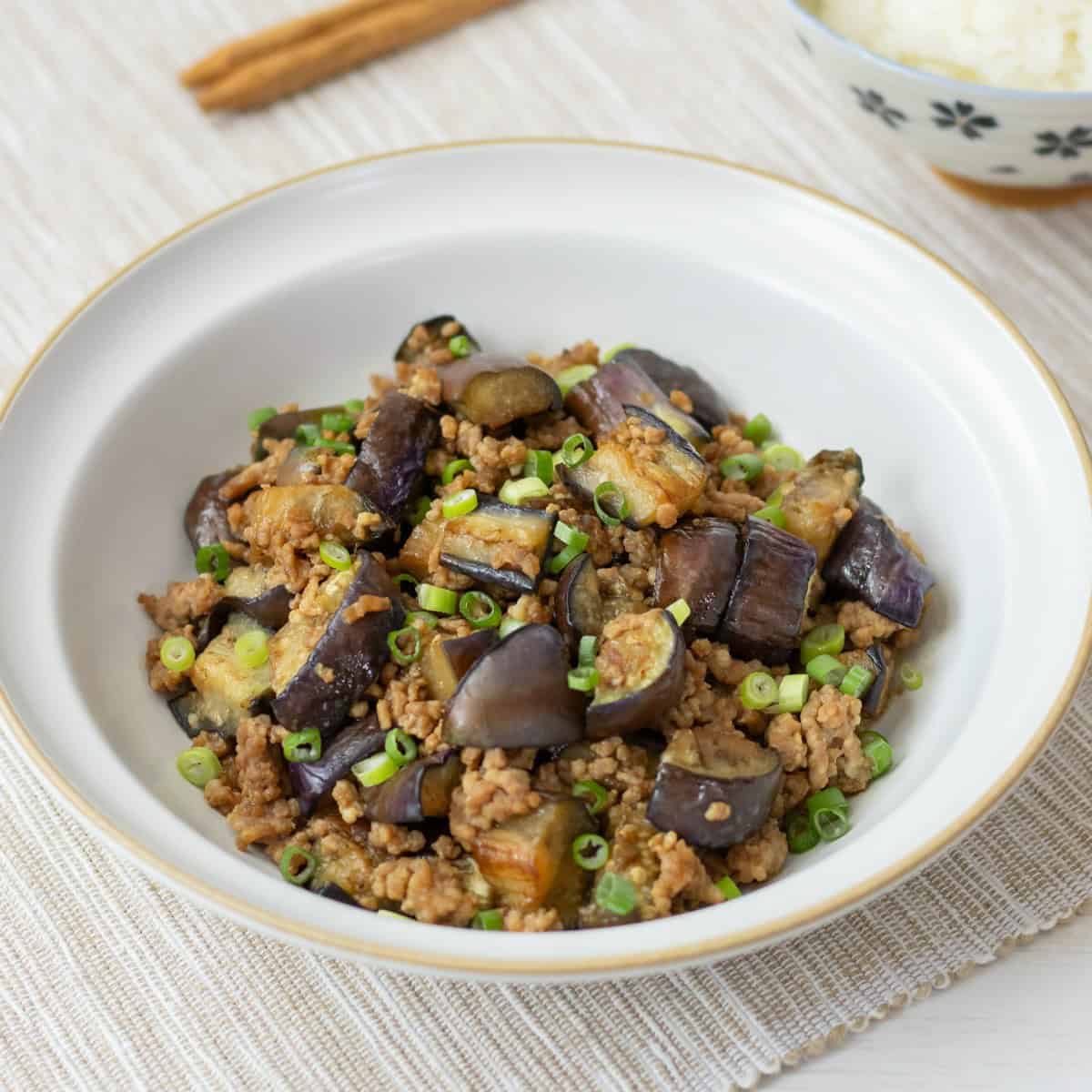 Stir-Fried Japanese Eggplant with Ground Meat