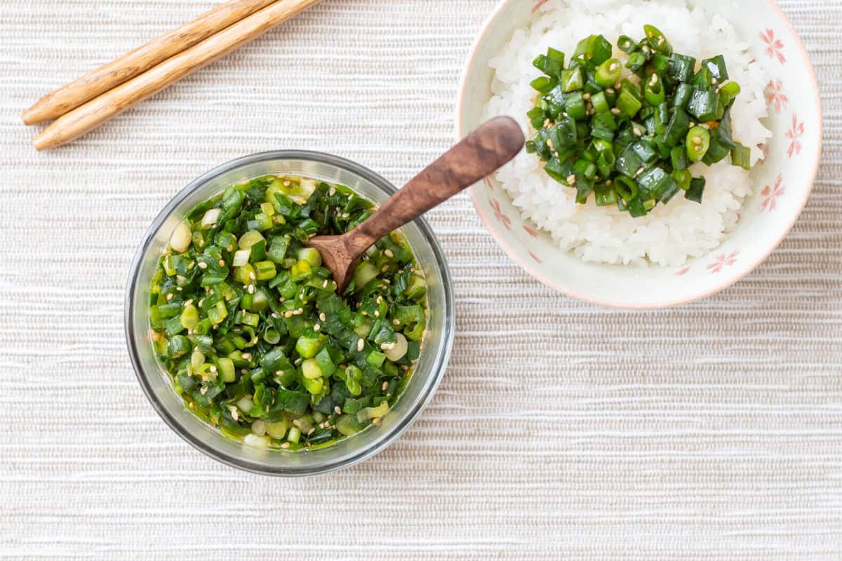 Japanese Savory Pickled Green Onions (Scallions)