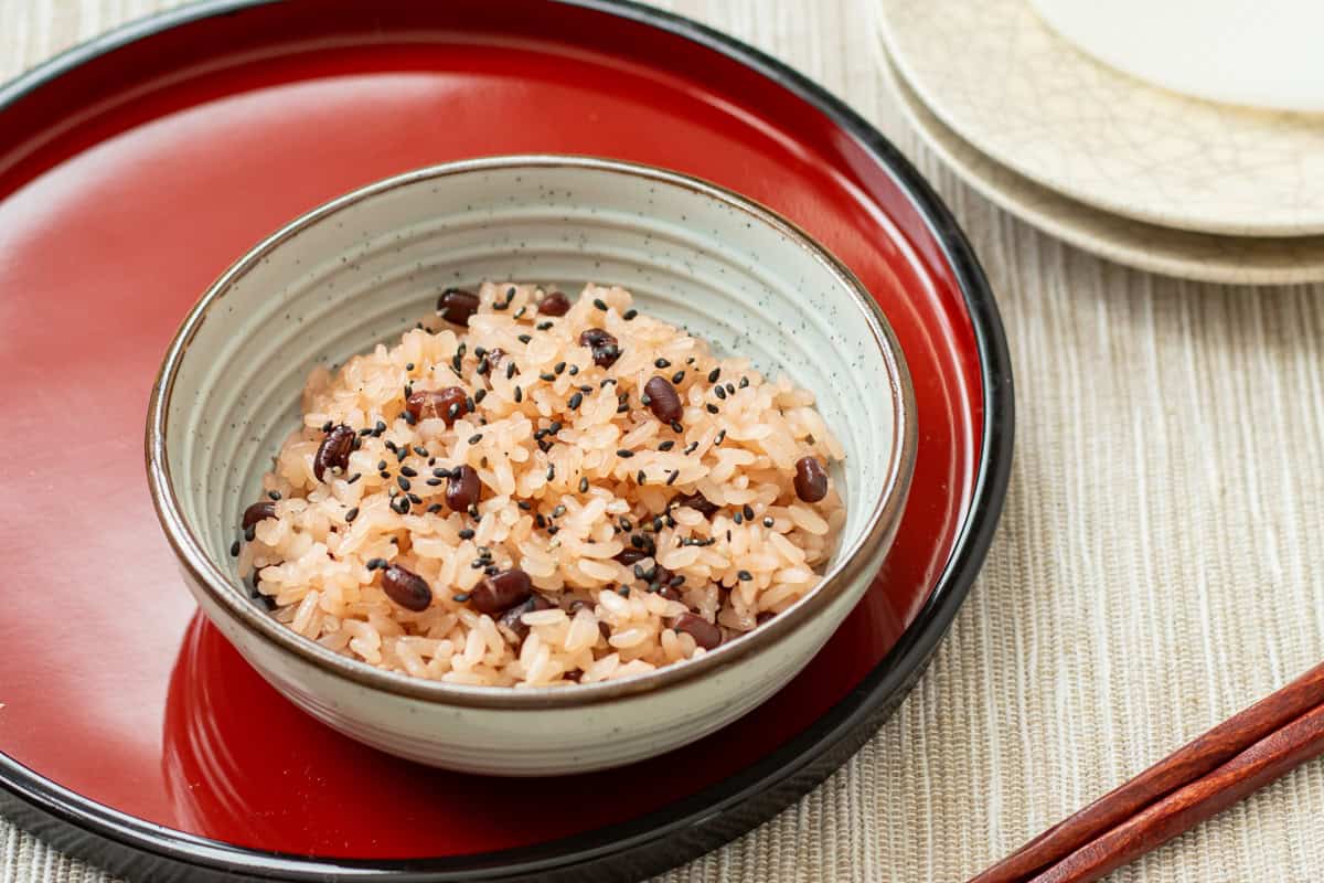 Traditional-Style Sekihan (Japanese red rice with adzuki beans)