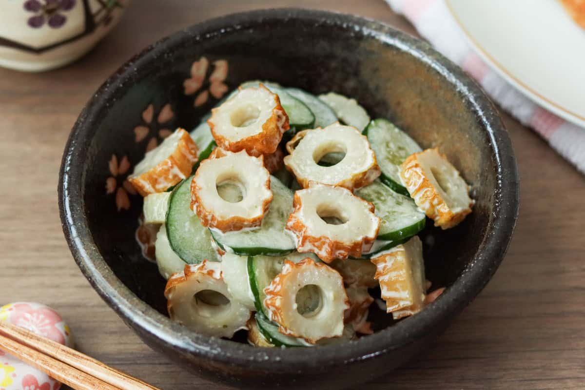 Japanese Chikuwa Salad with Wasabi Mayonnaise