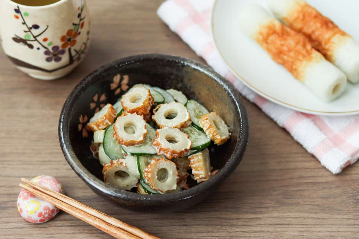 Japanese Chikuwa Salad with Wasabi Mayonnaise