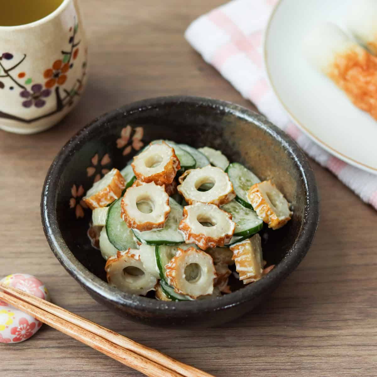 Japanese Chikuwa Salad with Wasabi Mayonnaise