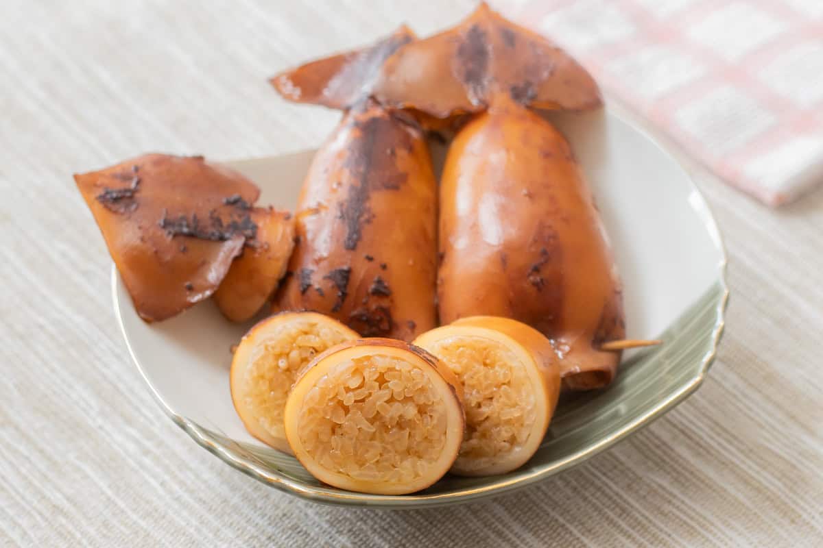 Ikameshi (Japanese squid stuffed with rice)