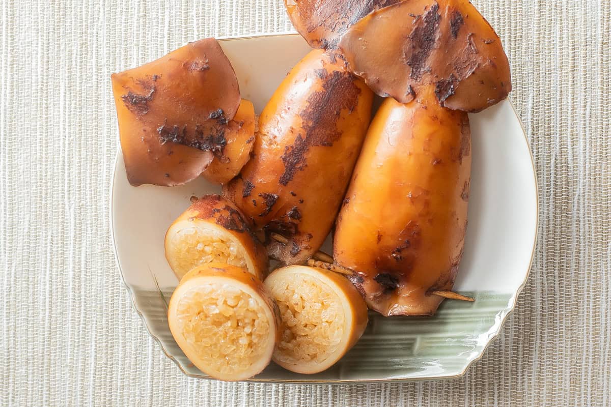 Ikameshi (Japanese squid stuffed with rice)