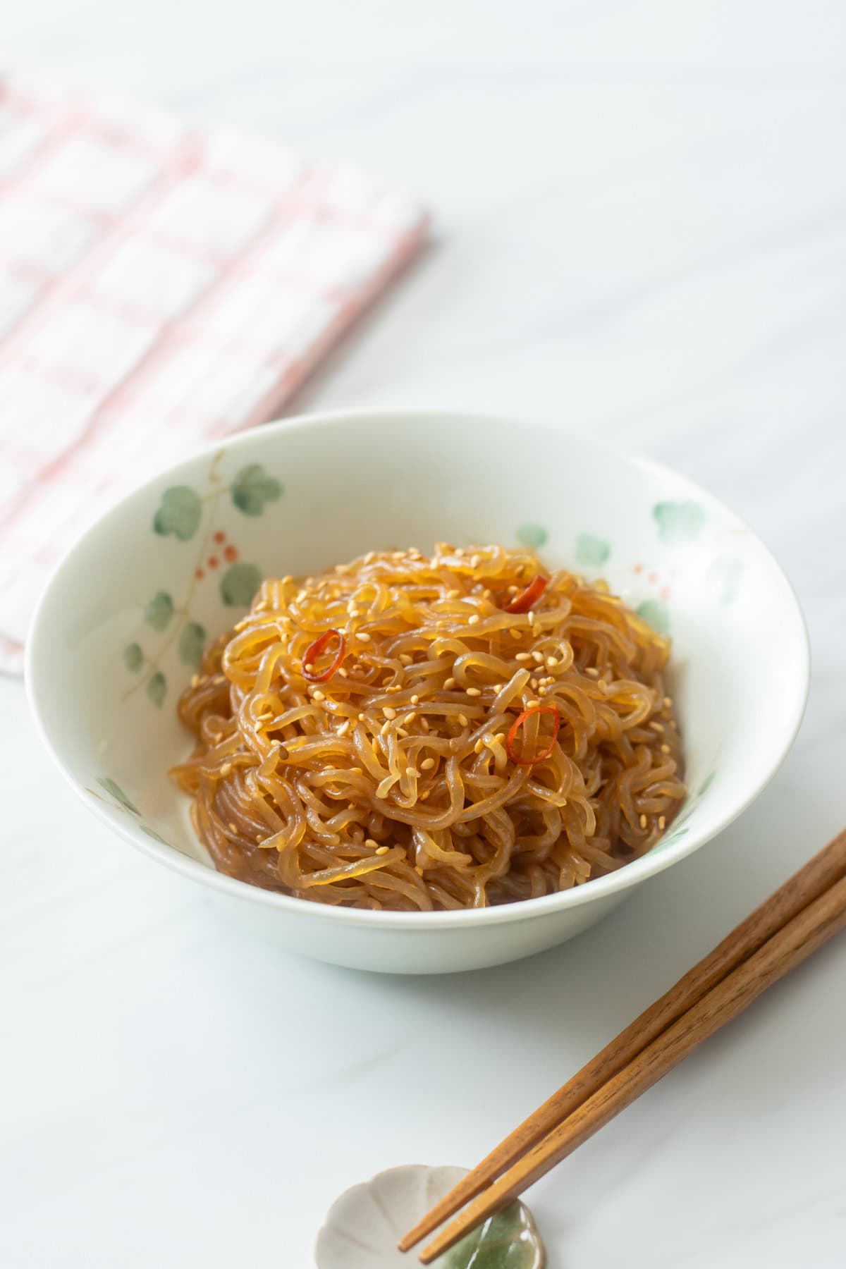 Shirataki Amakarani (Japanese sweet and savory konjac noodles)