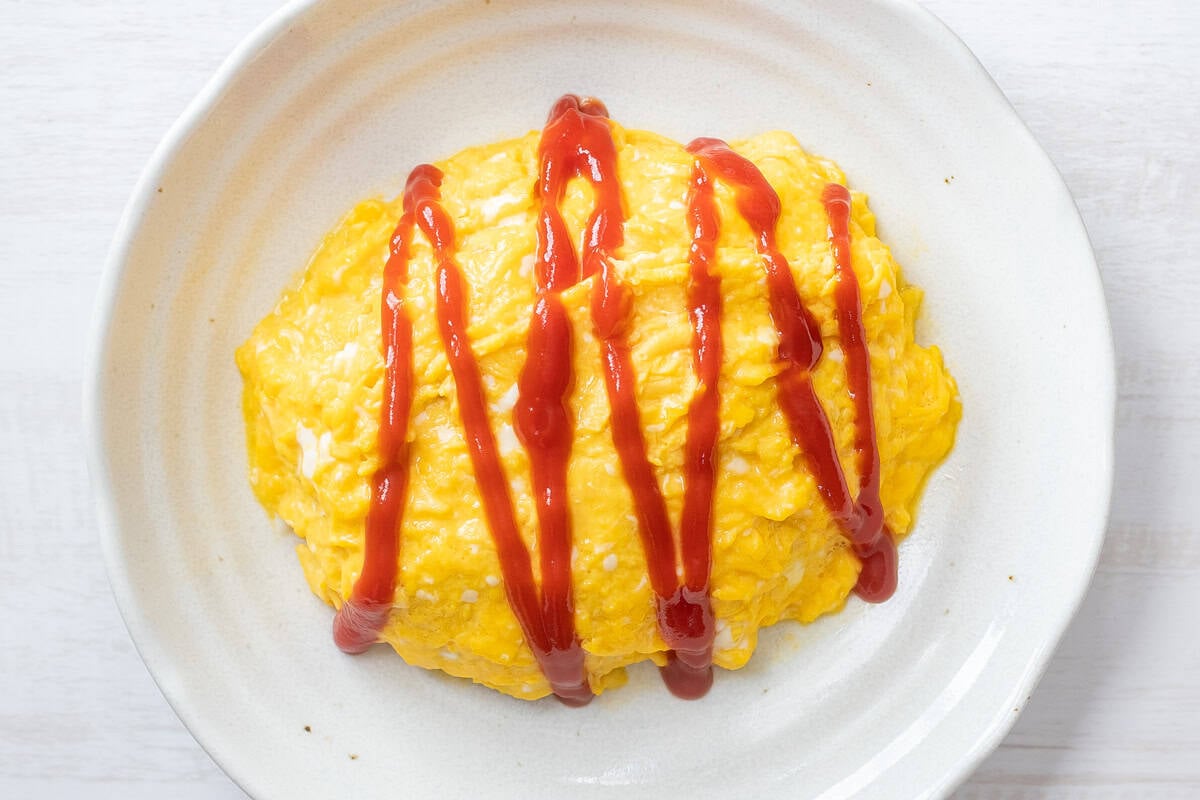 omurice with an omelet on top
