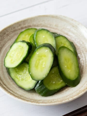 Cucumber Wasabizuke (Wasabi cucumber pickles)