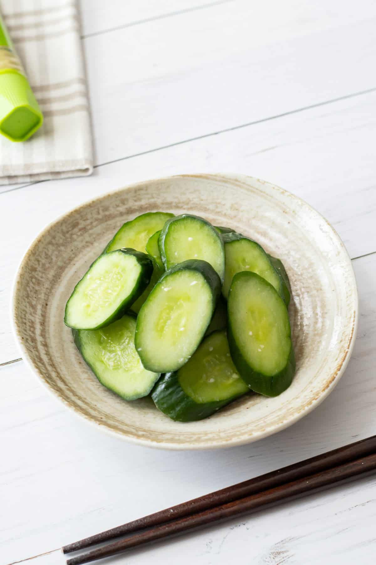 Cucumber Wasabizuke (Wasabi cucumber pickles)