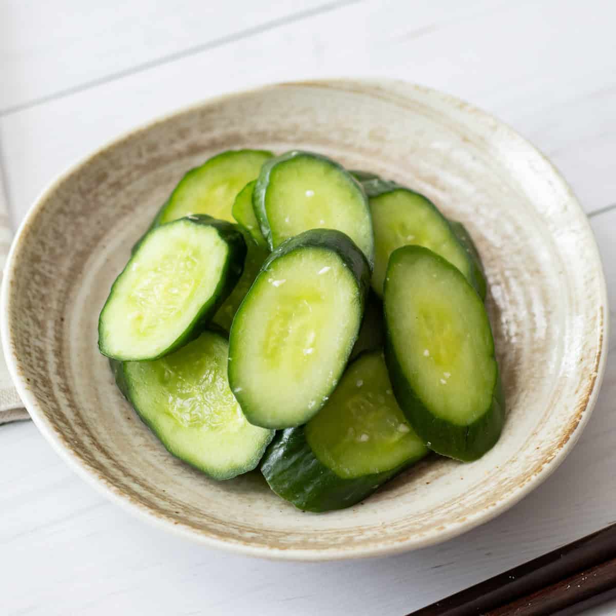 Cucumber Wasabizuke (Wasabi cucumber pickles)