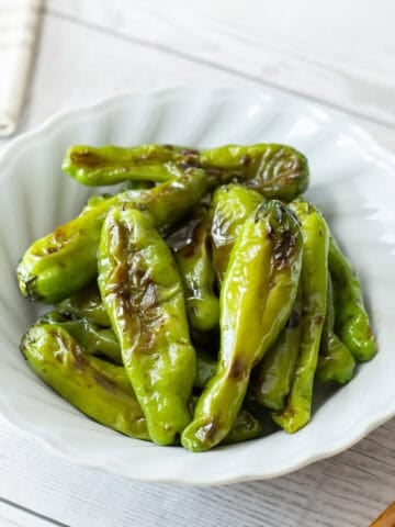 Blistered Shishito Peppers with Ginger Soy Sauce